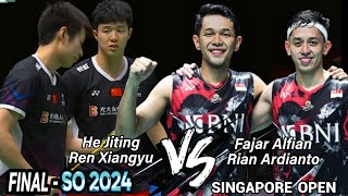 Fajar AlfianMuhammad Rian Ardianto vs He Ji TingRen Xiang Yu  Final Singapore Open 2024 [upl. by Bekah]