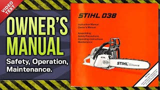 Owners Manual STIHL 038 Chain Saw [upl. by Eiznekcm883]