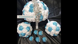 1 DIY Brooch Bridal Bouquet Satin Roses l Glue Method l No Wires l Project Tutorial l Kit 2999 [upl. by Leunamnauj]