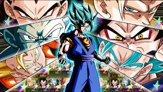 4 100 CARDS in ONE TEAM SHOWCASE ULTIMATE HERO TEAM DBZ Dokkan Battle [upl. by Odnam984]