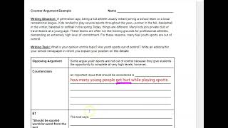 Counter Argument Paragraph Example [upl. by Naraj]