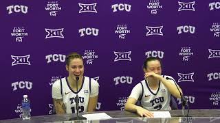 Mark Campbell Sedona Prince and Madison Conner Following TCUs 7760 win over ACU [upl. by Nirrad]