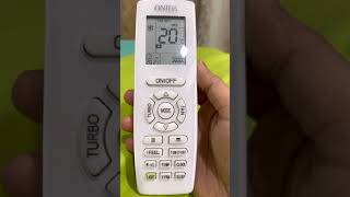 Onida Ac remote Functions  Timer On and Off  Clock  XFan Sleep mode [upl. by Heisel]