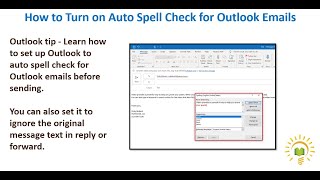 Outlook Tip  How to Turn on Auto Spell check for Outlook Emails [upl. by Tdnaltroc]