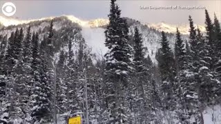 WEB EXTRA Caught on Camera Controlled avalanche in Utah [upl. by Wicks54]