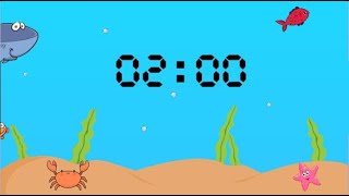 2 minute countdown timer  for kids  under the sea  with music [upl. by Ailuj456]