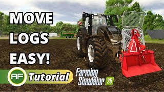 MOVE LOGS EASILY  How To Use The Winch For Logging In Farming Simulator 25 [upl. by Shewchuk487]