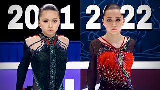 Kamila Valieva PERFECT programs  Russian Nationals 2021 vs 2022 side by side [upl. by Suzette]