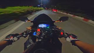 Honda CBR500R stock exhaust night ride uncut pure sound [upl. by Dlared]