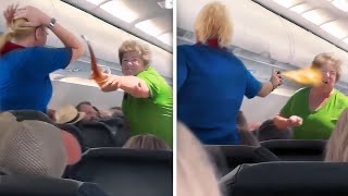 KAREN Throws Drink At Air Hostess Then Gets Pepper Sprayed [upl. by Akire]