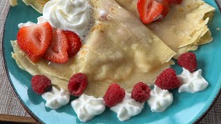 Droolworthy strawberries and cream crepes right at home [upl. by Rebe111]