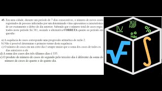 Unioeste 2021  Resolução Questão 45  Em uma cidade durante 7 dias consecutivo [upl. by Yahs]