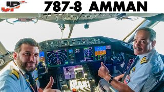 Piloting BOEING 787 out of Amman  Cockpit Views [upl. by Yslek]