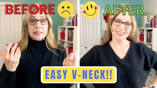 Easiest way to turn a high neck into a Vneck [upl. by Kerby]