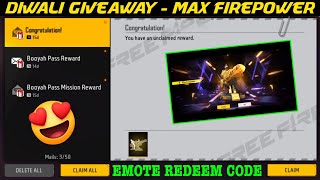 FREE FIRE REDEEM CODE TODAY October 30  FF REWARDS REDEEM CODE  DIWALI GIVEAWAY EMOTE REDEEM CODE [upl. by Joey]