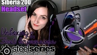 SteelSeries Siberia 200 Gaming Headset Sakura Purple  Unboxing amp First Impressions [upl. by Artenak]