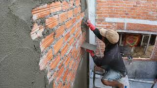 How to Plaster and Smooth the Wall  Construction Work [upl. by Walcott]