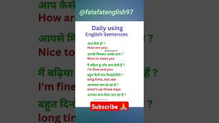 Daily use English sentancespokenenglish vocabulary [upl. by Leddy967]