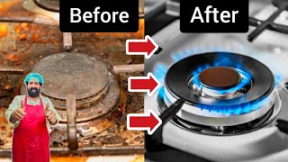 How to Clean Gas Stove at Home  چولہحا صاف کرنے کا طریقہ  Cholha saaf karne ka tarika  BaBa Food [upl. by Narbig]