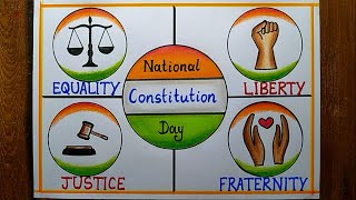 National Constitution Day Poster Drawing easy26th Nov  Construction day drawing  Law Day drawing [upl. by Straus473]