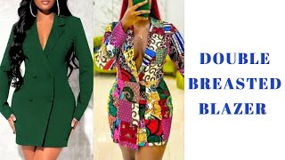 How to cut and sew a NOTCHED COLLAR Double Breasted Blazer Dress [upl. by Issi130]