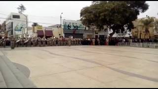 Banda de la VI Division del Ejercito de Chile interpretando el Himno del Peru [upl. by Konstance]