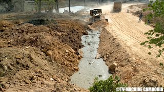 Wonderful Completed Fields Project Filling Skills Operator Old Dozer Pushing Stone amp Soil One By One [upl. by Amuwkuhc490]