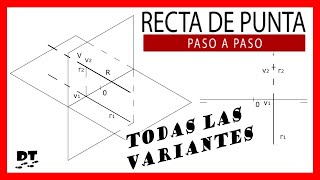 👌🏻 Recta de PUNTA en diedrico 💪 Aprender diédrico paso a paso  sistema diédrico rectas [upl. by Kimura691]