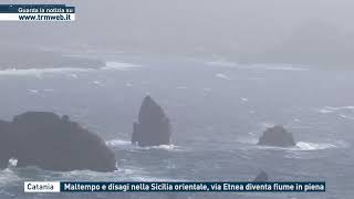 Catania  Maltempo e disagi nella Sicilia orientale via Etnea diventa fiume in piena [upl. by Sidran]