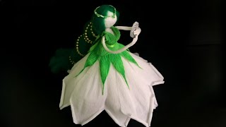 DIY How to make Flower Fairy Doll from crepe paper Step by step [upl. by Seyah544]