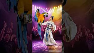 A Woman fuses with a giant Parrot on AGT americagottalent agt magic talen shorts [upl. by Holcman]