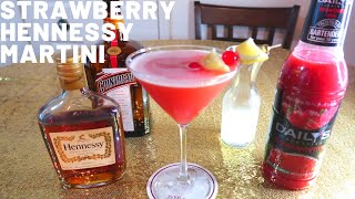 How to make a strawberry Hennessy martini  strawberry Hennessy cocktail 2021 [upl. by Albrecht474]