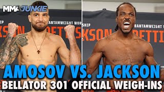 Yaroslav Amosov Jason Jackson Make Weight for Welterweight Title Fight  Bellator 301 [upl. by Lucinda]