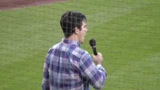 Rob Delaney Belts Out Powerful National Anthem at Dodger Stadium 42613 [upl. by Aerdnwahs]