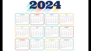 2024 Year Calendar with all 12 Months  2024 Calendar  Yearly Calendar [upl. by Jae]