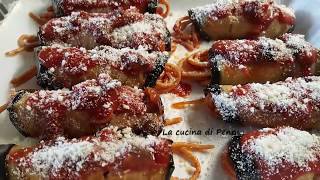 Ricetta siciliana involtini di melanzane con spaghetti alla norma BUONISSIMI Da provare [upl. by Hodess447]