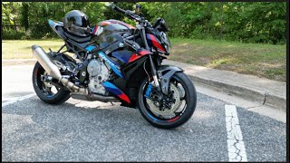 I installed Evotech front amp rear axle sliders rear spoils amp radiator guards on my BMW M1000R Comp [upl. by Kannav934]