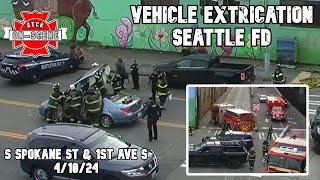 Seattle FDs Rescue 1 performs a roofremoval extrication [upl. by Merari21]