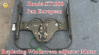 Honda ST1300 Pan European How to replace fit Windscreen adjuster motor mechanism [upl. by Peltier894]