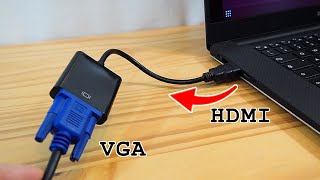 HDMI to VGA adapter • Setup with laptop and old VGA monitor [upl. by Haggar]