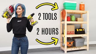 EASY DIY Garage Shelves  FREE BUILDING PLANS [upl. by Idolah]