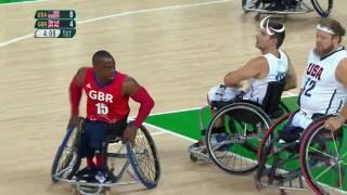 Wheelchair Basketball  USA vs Great Britain  Men’s preliminaries  Rio 2016 Paralympic Games [upl. by Pubilis]