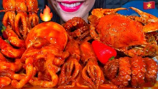 ASMR SPICY SEAFOOD BOIL makanan laut pedas 먹방 MUKBANG MASSIVE Eating Sounds [upl. by Gigi790]