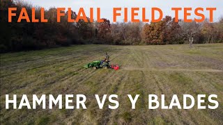 HAMMER BLADES VS Y BLADES HOW DO DIFFERENT BLADES CUT FLAIL MOWER FIELD TEST [upl. by Yuhas]