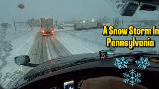 A Snow Storm In Pennsylvania ❄️ trucking truckingvlog snowdriving snowfall truckinginsnow [upl. by Rennold]