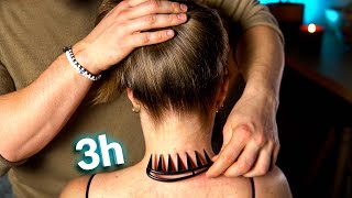 3HOUR ASMR Insomnia Treatment  Hair Play amp Brushing Sounds No Talking [upl. by Bogusz]