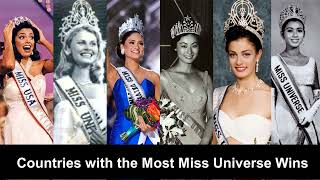 Countries with the Most Miss Universe Wins A Global Celebration of Beauty and Pride [upl. by Gamages]