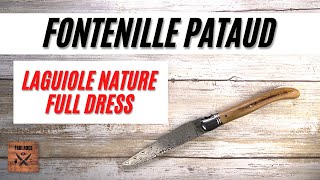 Fontenille Pataud Laguiole Nature Pocketknife Raindrop Damascus and Mammoth Fablades Full Review [upl. by Levin649]