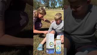 PuraFlex OmniRelief Spray Instantly Relieved Sarahs Sons Leg Injury Pain in Seconds [upl. by Aitel]