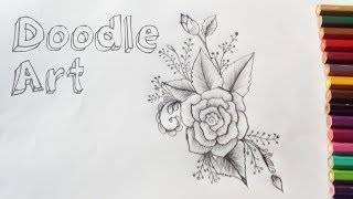 Doodle art2019 how to draw a doodle flower art quick and easy step by step [upl. by Mall243]